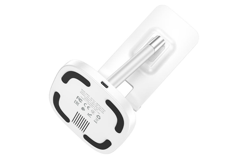 Hoco CW37 15W 2in 1 Wireless Fast Charging Stand - White