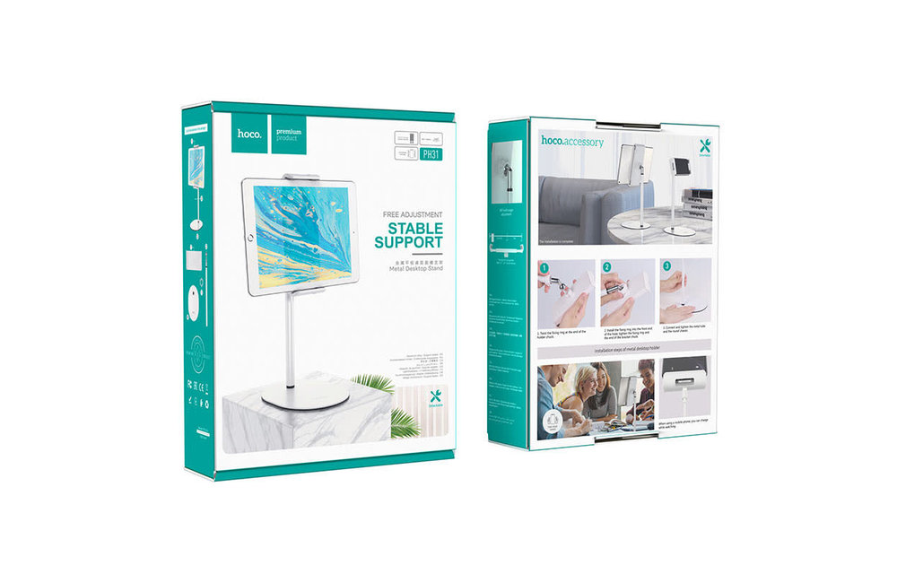 Hoco PH31 Metal Desktop Stand - White