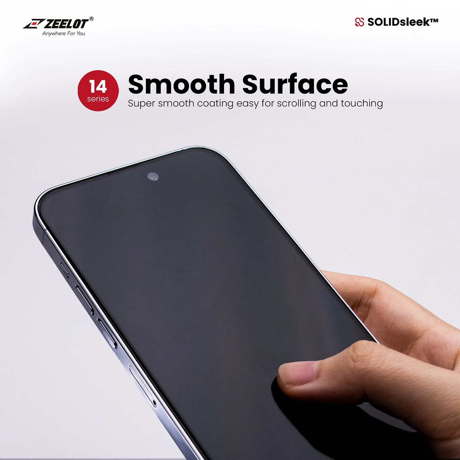 Zeelot Solidsleek Screen Protector for iPhone 14 Pro Max - Privacy