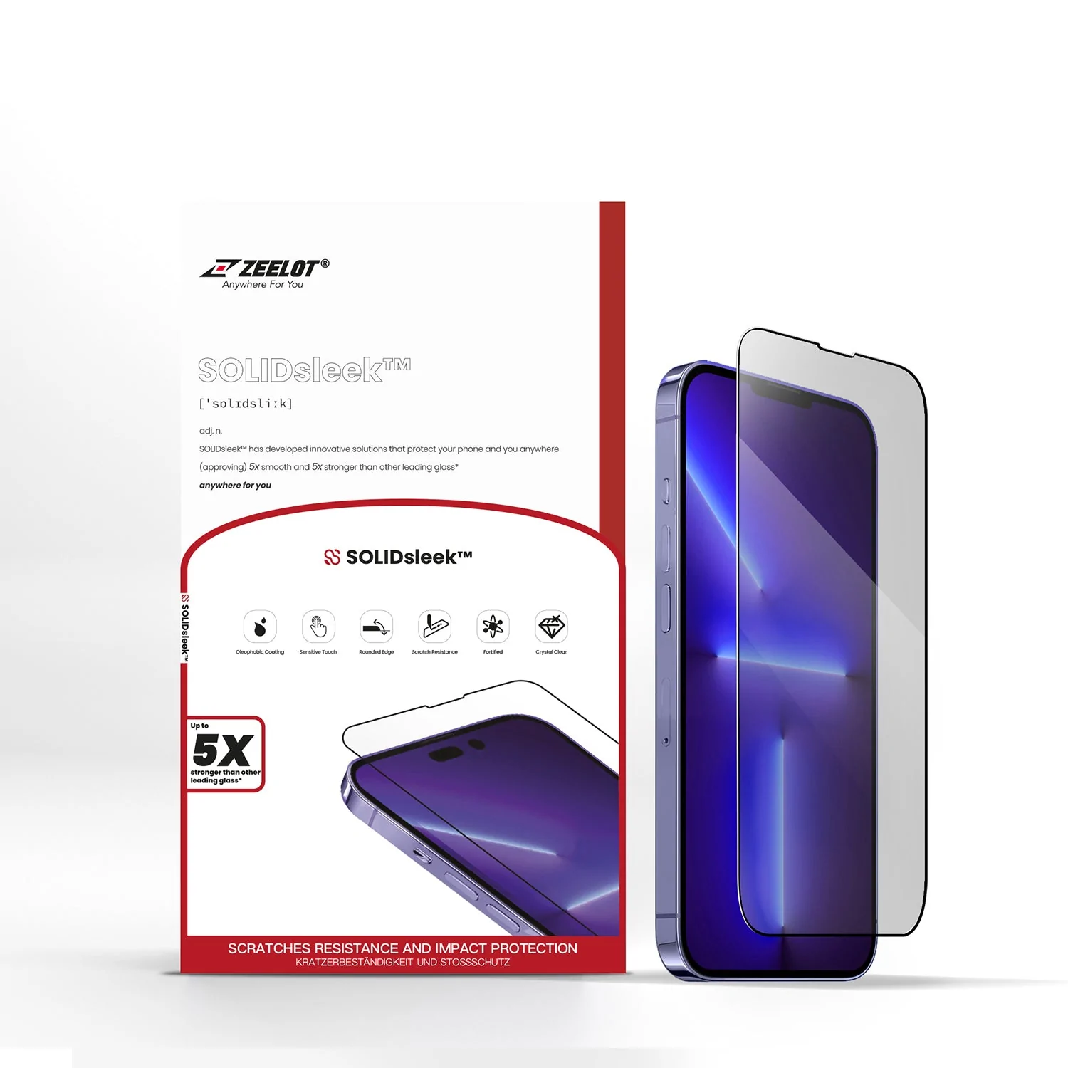 Zeelot Solidsleek Screen Protector for iPhone 13 Pro /13/14/16e - Privacy