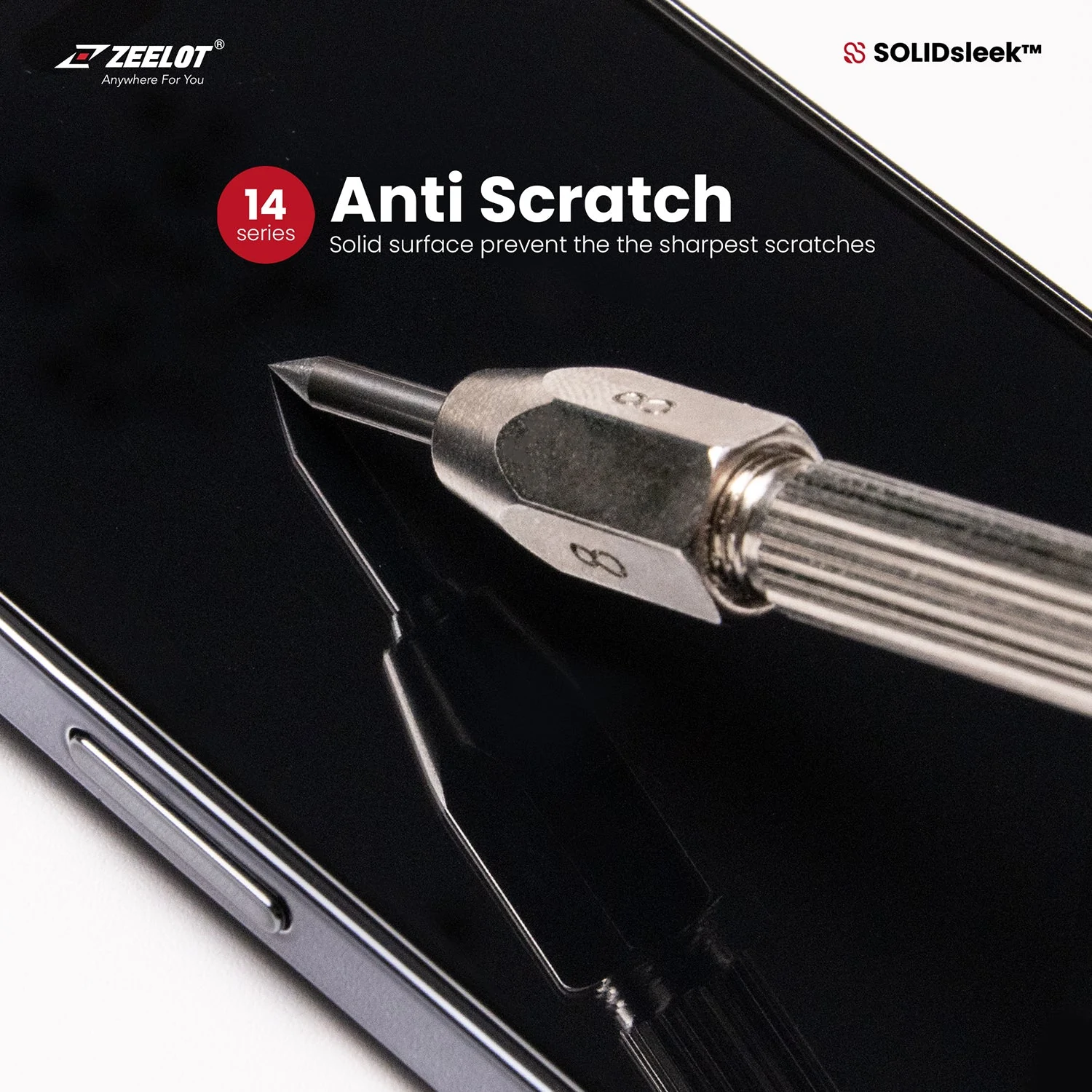 Zeelot Solidsleek Screen Protector for iPhone 14 Pro Max - Retina Clear