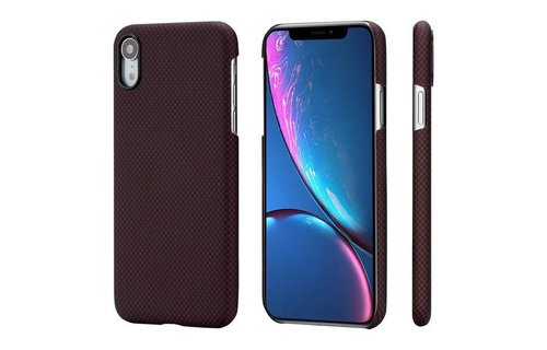 Pitaka Aramid Case for iPhone Xr - Black/Red Plain
