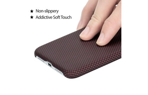 Pitaka Aramid Case for iPhone Xr - Black/Red Plain