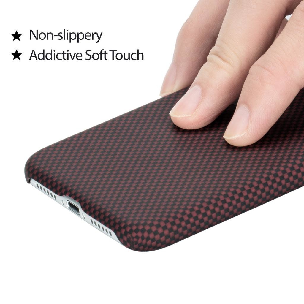 Pitaka Aramid Case for iPhone Xr - Black/Red Plain