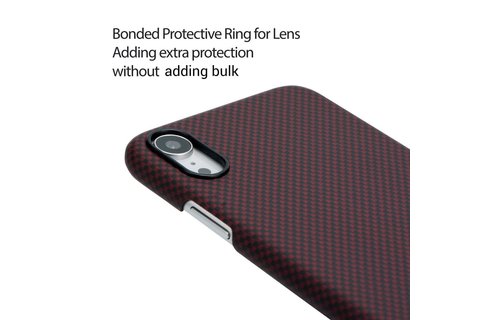 Pitaka Aramid Case for iPhone Xr - Black/Red Plain