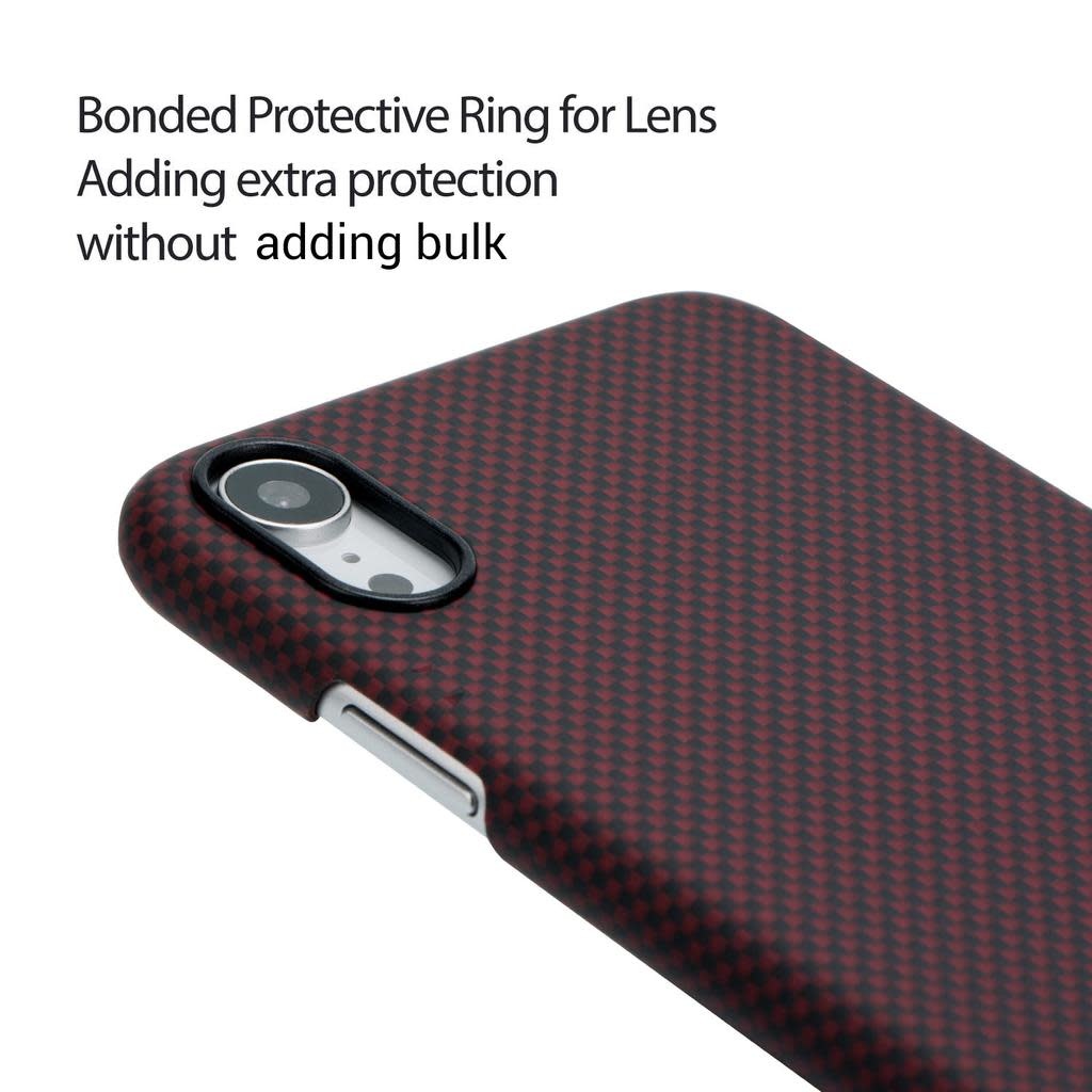 Pitaka Aramid Case for iPhone Xr - Black/Red Plain