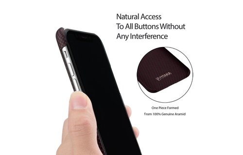 Pitaka Aramid Case for iPhone Xr - Black/Red Plain