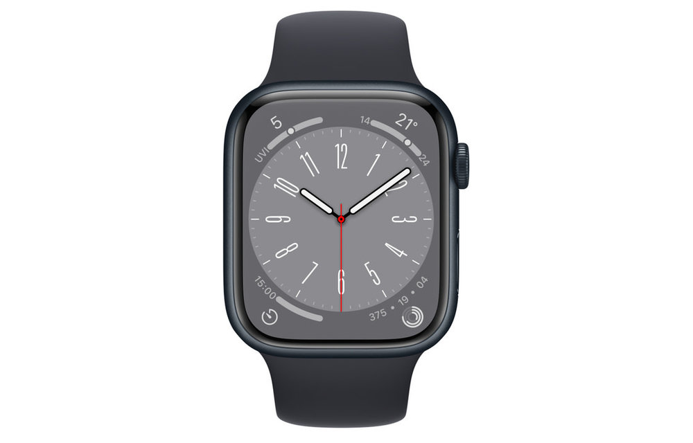 Apple Watch Series 8 GPS, 45mm Aluminum Case with Midnight Sport Band - Midnight