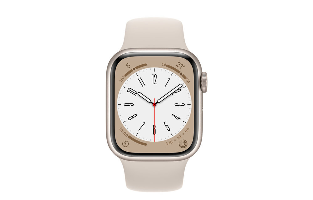 Apple Watch Series 8 GPS, 41mm Aluminum Case with Starlight Sport Band - Starlight