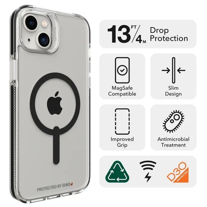 Gear4 Santa Cruz Snap Case for Apple iPhone 14 Plus - Black