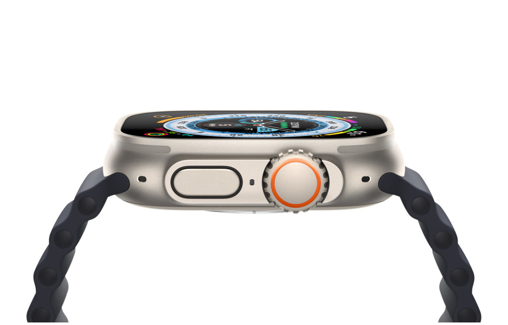 Apple Watch Ultra GPS + Cellular, 49mm Titanium Case with Midnight Ocean Band - Midnight