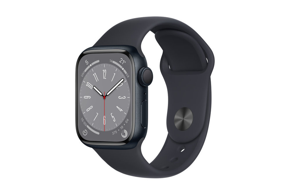 Apple Watch Series 8 GPS, 41mm Aluminum Case with Midnight Sport Band - Midnight