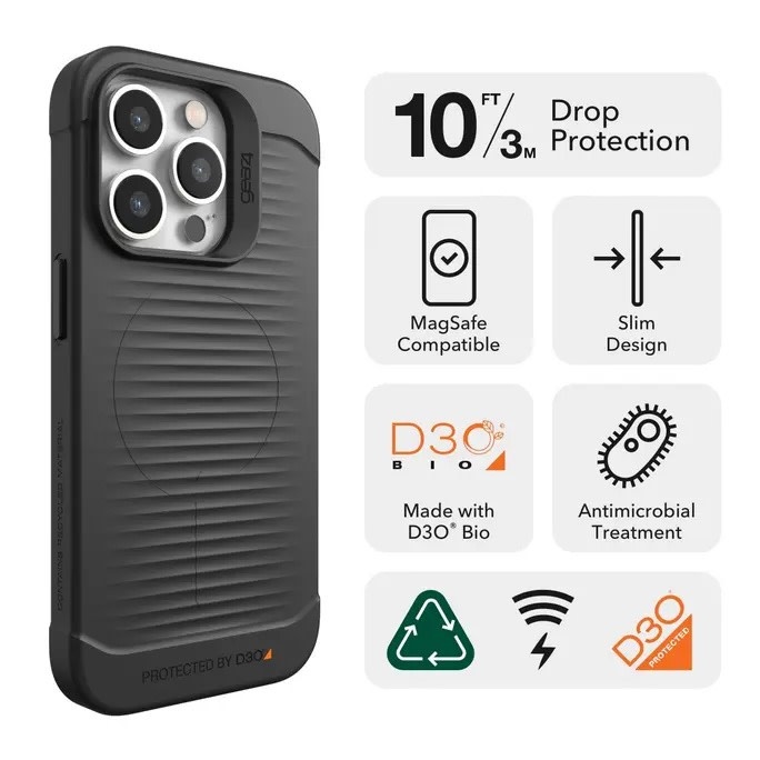Gear4 Havana Snap Case for Apple iPhone 14 Pro - Black