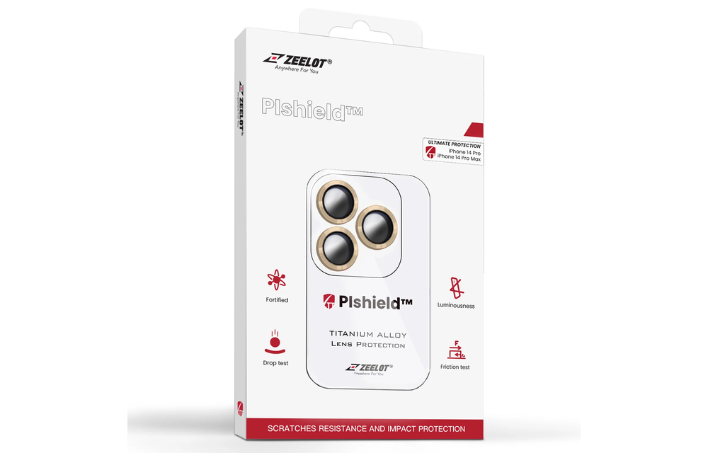 Zeelot Pishield Lens Protector for iPhone 14 Pro / 14 Pro Max Gold
