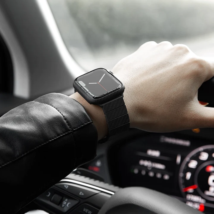 Pitaka Air Case for Apple Watch 45mm - Black/Grey Twill