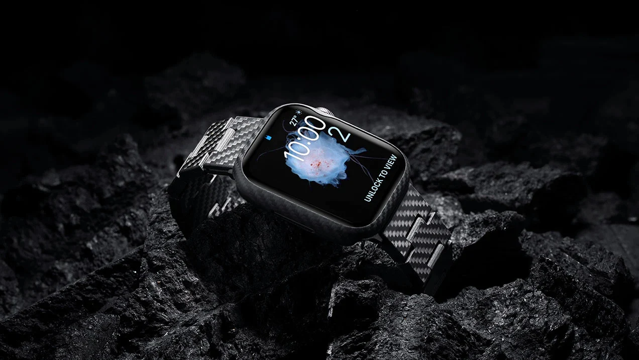 Pitaka Air Case for Apple Watch 45mm - Black/Grey Twill