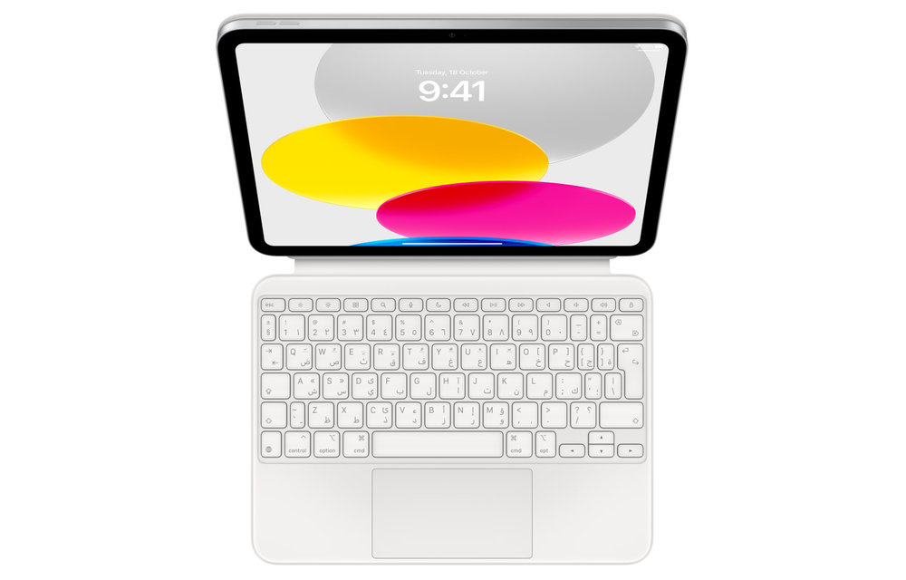Apple Magic Keyboard Folio for Apple iPad 10th/11th Generation A16 English / Arabic - White
