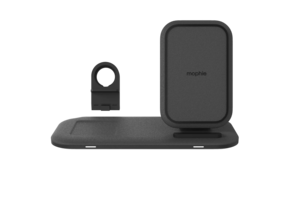 Mophie 3 in 1 Wireless Charging Stand Plus Pad 15W - Black