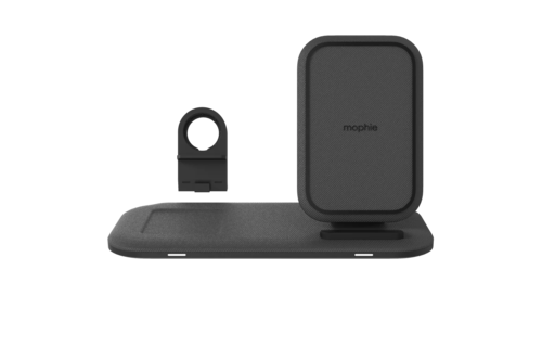 Mophie 3 in 1 Wireless Charging Stand Plus Pad 15W - Black