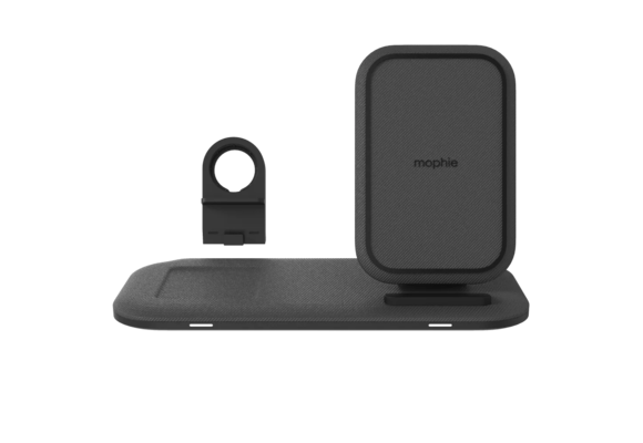 Mophie 3 in 1 Wireless Charging Stand Plus Pad 15W - Black