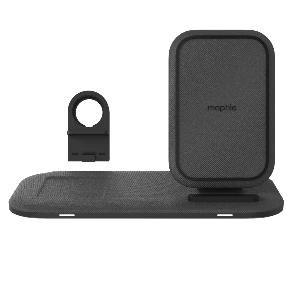 Mophie 3 in 1 Wireless Charging Stand Plus Pad 15W - Black