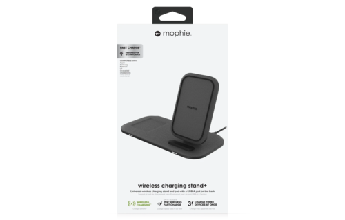 Mophie 3 in 1 Wireless Charging Stand Plus Pad 15W - Black