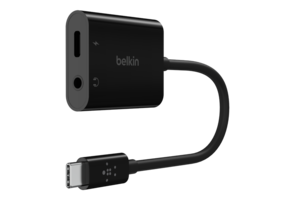 Belkin Rockstar 3.5MM Audio Plus USB-C Charge Adapter 60W - Black