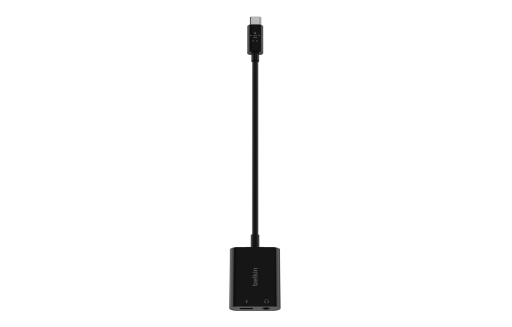 Belkin Rockstar 3.5MM Audio Plus USB-C Charge Adapter 60W - Black