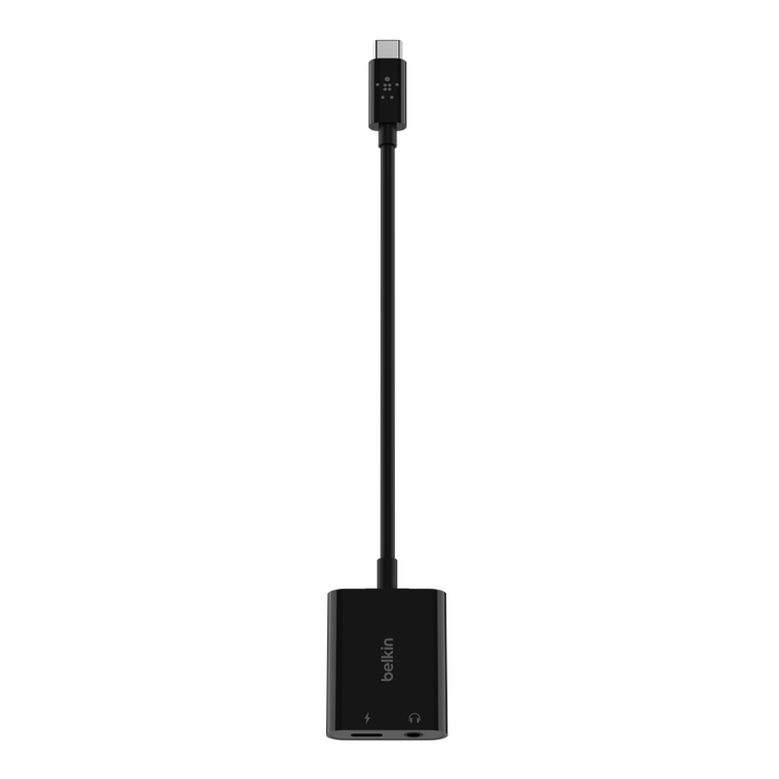 Belkin Rockstar 3.5MM Audio Plus USB-C Charge Adapter 60W - Black