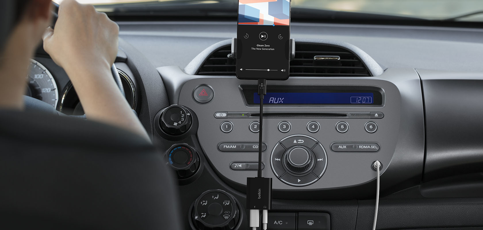 Belkin Rockstar 3.5MM Audio Plus USB-C Charge Adapter 60W - Black