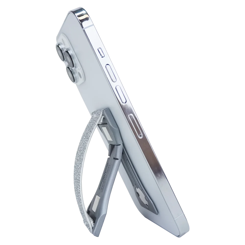 LoveHandle PRO Magnetic Phone Grip with Kickstand - Silver Glitter