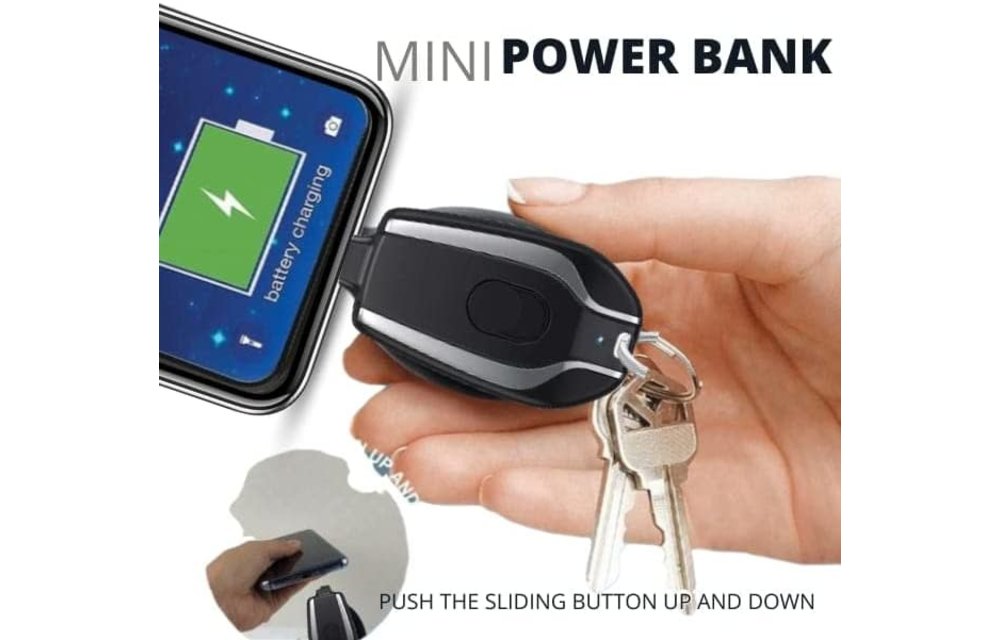 Keychain Power Pod Lightning 1500mah - Black