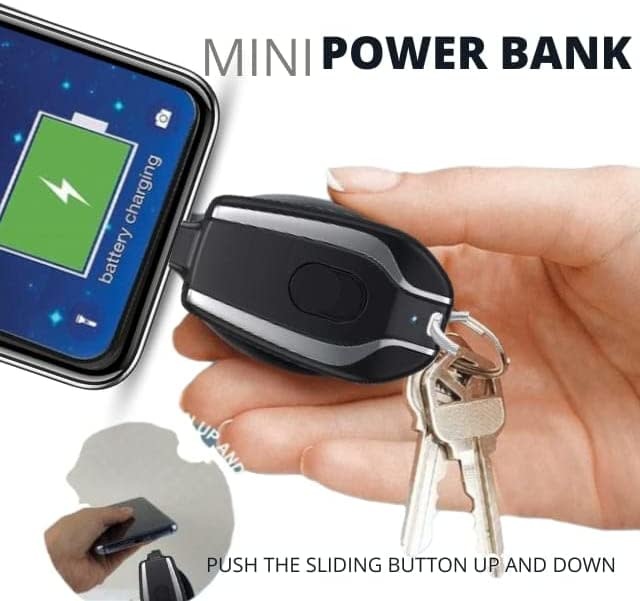 Keychain Power Pod Lightning 1500mah - Black