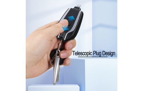 Keychain Power Pod Lightning 1500mah - Black