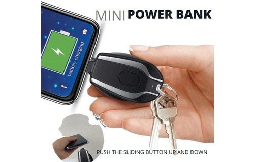Keychain Power Pod Type C 1500mah - Black
