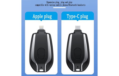 Keychain Power Pod Type C 1500mah - Black