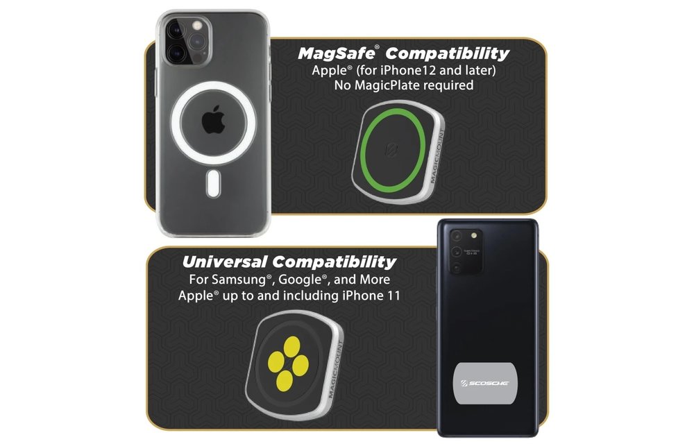 Scosche Magic Mount Pro 2 MagSafe Window / Dash Mount - Black and Silver