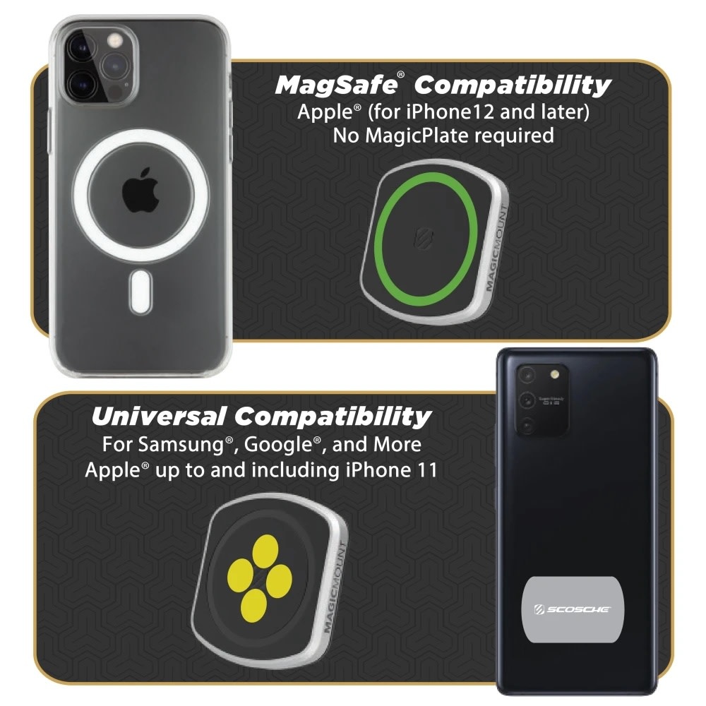 Scosche Magic Mount Pro 2 MagSafe Window / Dash Mount - Black and Silver