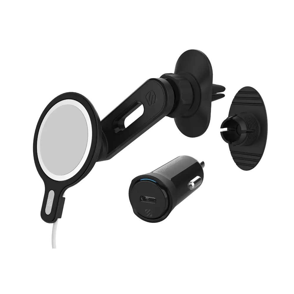 Scosche MagicMount MSC Swingarm 4 in 1 MagSafe Wireless Charging Dash Mount Combo 20W - Black