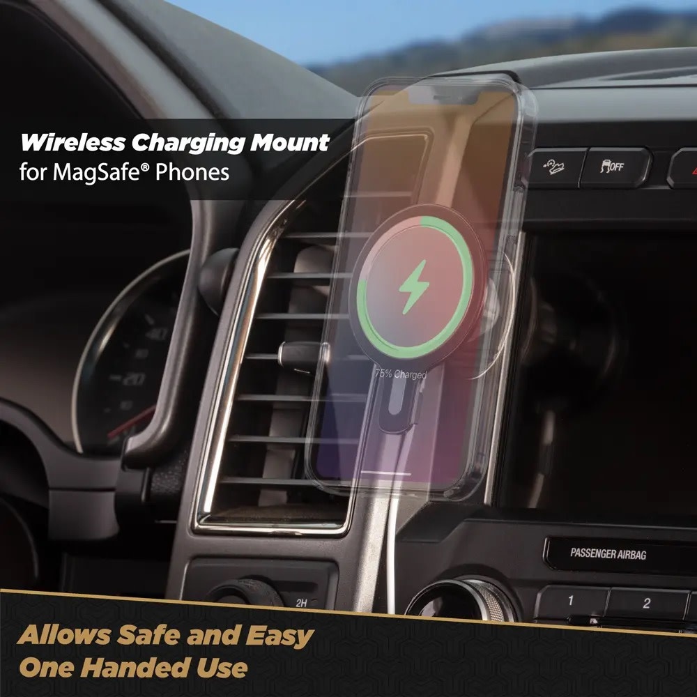 Scosche MagicMount MSC Swingarm 4 in 1 MagSafe Wireless Charging Dash Mount Combo 20W - Black