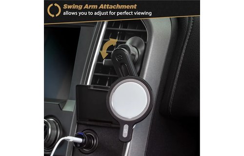 Scosche MagicMount MSC Swingarm 4 in 1 MagSafe Wireless Charging Dash Mount Combo 20W - Black
