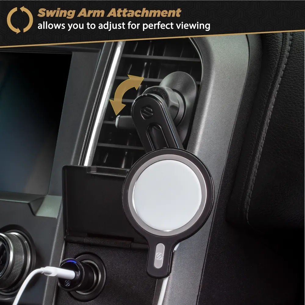 Scosche MagicMount MSC Swingarm 4 in 1 MagSafe Wireless Charging Dash Mount Combo 20W - Black