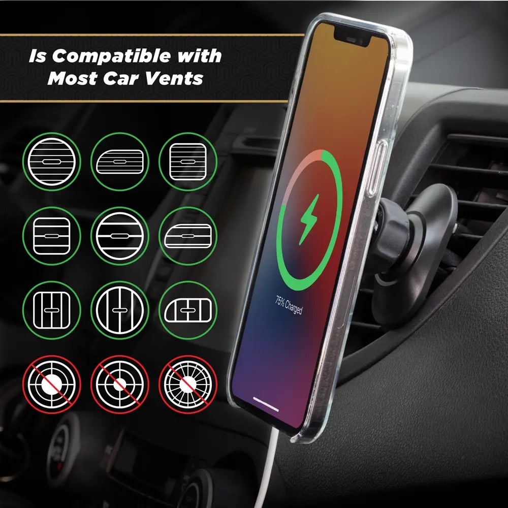 Scosche MagicMount MSC Swingarm 4 in 1 MagSafe Wireless Charging Dash Mount Combo 20W - Black