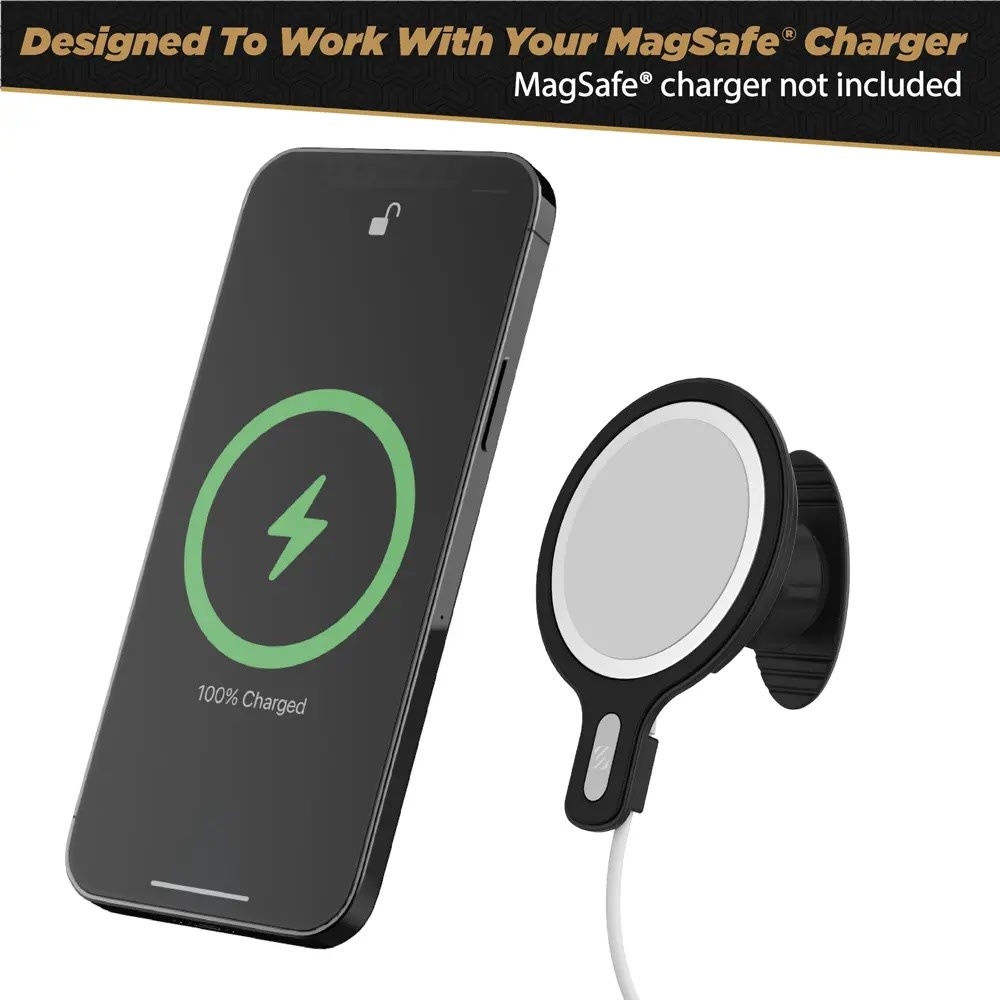 Scosche MagicMount MSC Swingarm 4 in 1 MagSafe Wireless Charging Dash Mount Combo 20W - Black