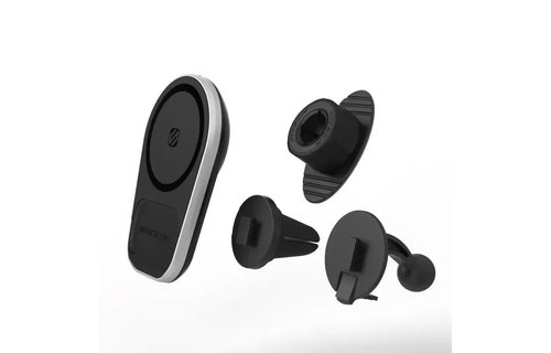 Scosche MagicMount Charge5 MagSafe Wireless Charging Dash / Vent Mount - Black and Silver
