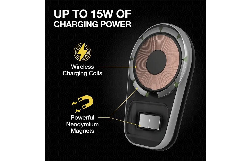 Scosche MagicMount Charge5 MagSafe Wireless Charging Dash / Vent Mount - Black and Silver