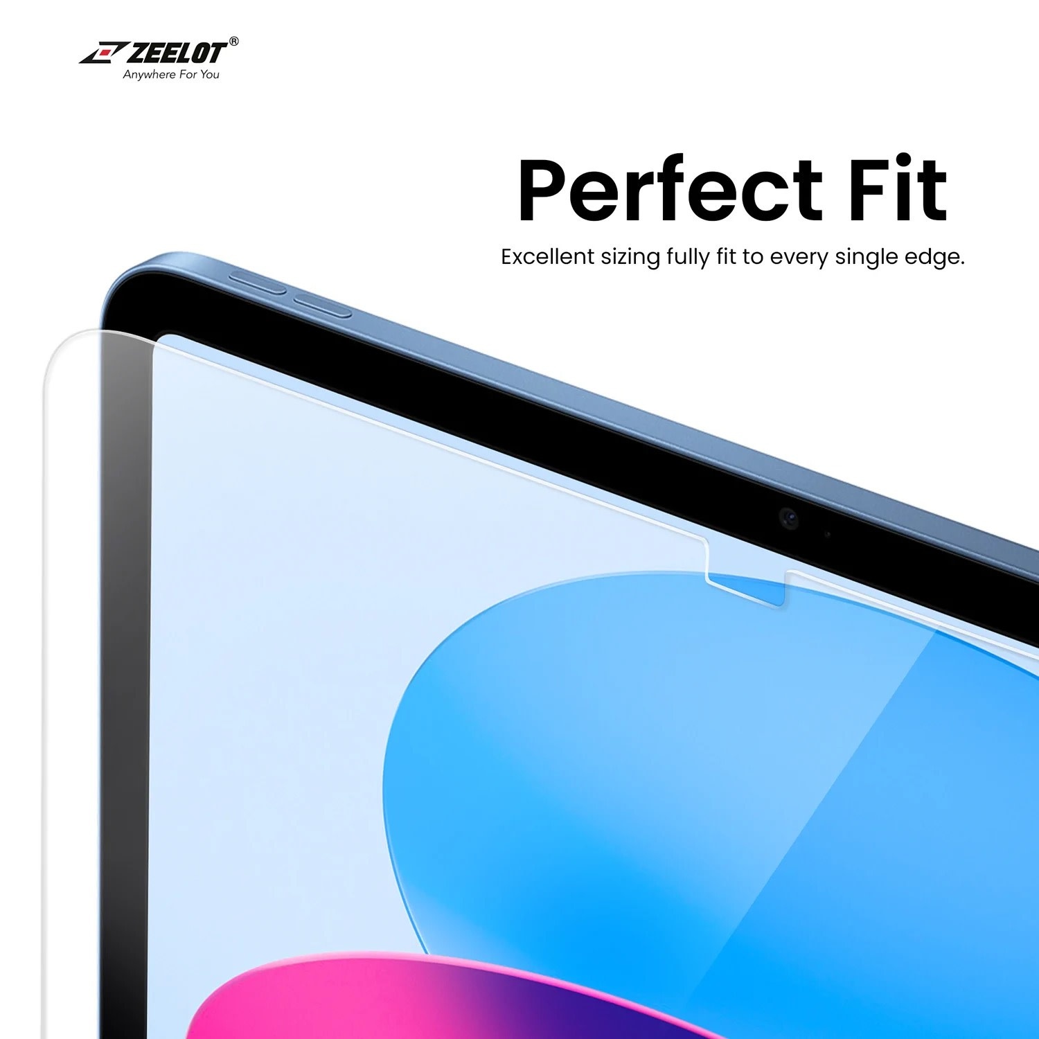 Zeelot Solidsleek Pure Glass HD Clear Screen Protector for Apple iPad 10th/11th Gen - Clear