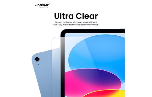 Zeelot Solidsleek Pure Glass HD Clear Screen Protector for Apple iPad 10th/11th Gen - Clear