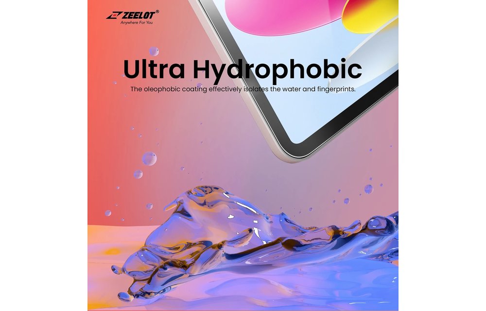 Zeelot Solidsleek Pure Glass HD Clear Screen Protector for Apple iPad 10th/11th Gen - Clear