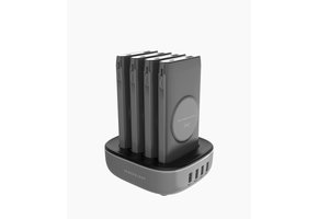 Powerology 4in1 Power Station Power Bank 10000mAh PD 20W Wireless Charge with Built-in Cable Lightning And Type-C - Black